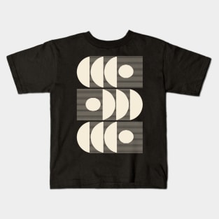 Mid Century Modern Geometric Lines and Shapes Kids T-Shirt